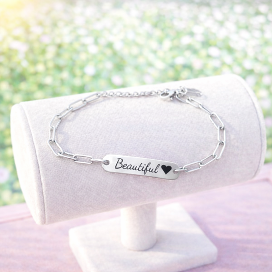 Miss Thing Custom Laser Engraved Paper Clip Style Bracelet