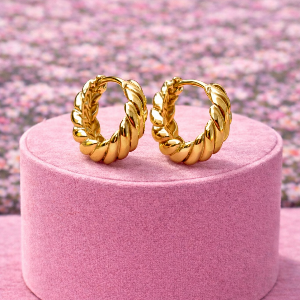 Miss Swirl Gold Plated Hoop Earrings