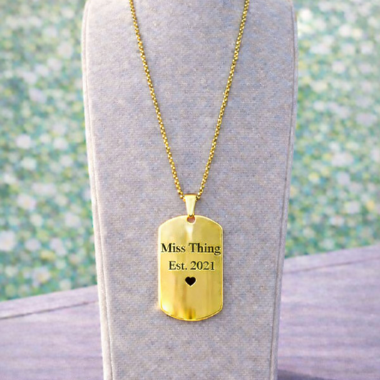 Custom Laser Engraved Signature ID Military Style Dog Tag