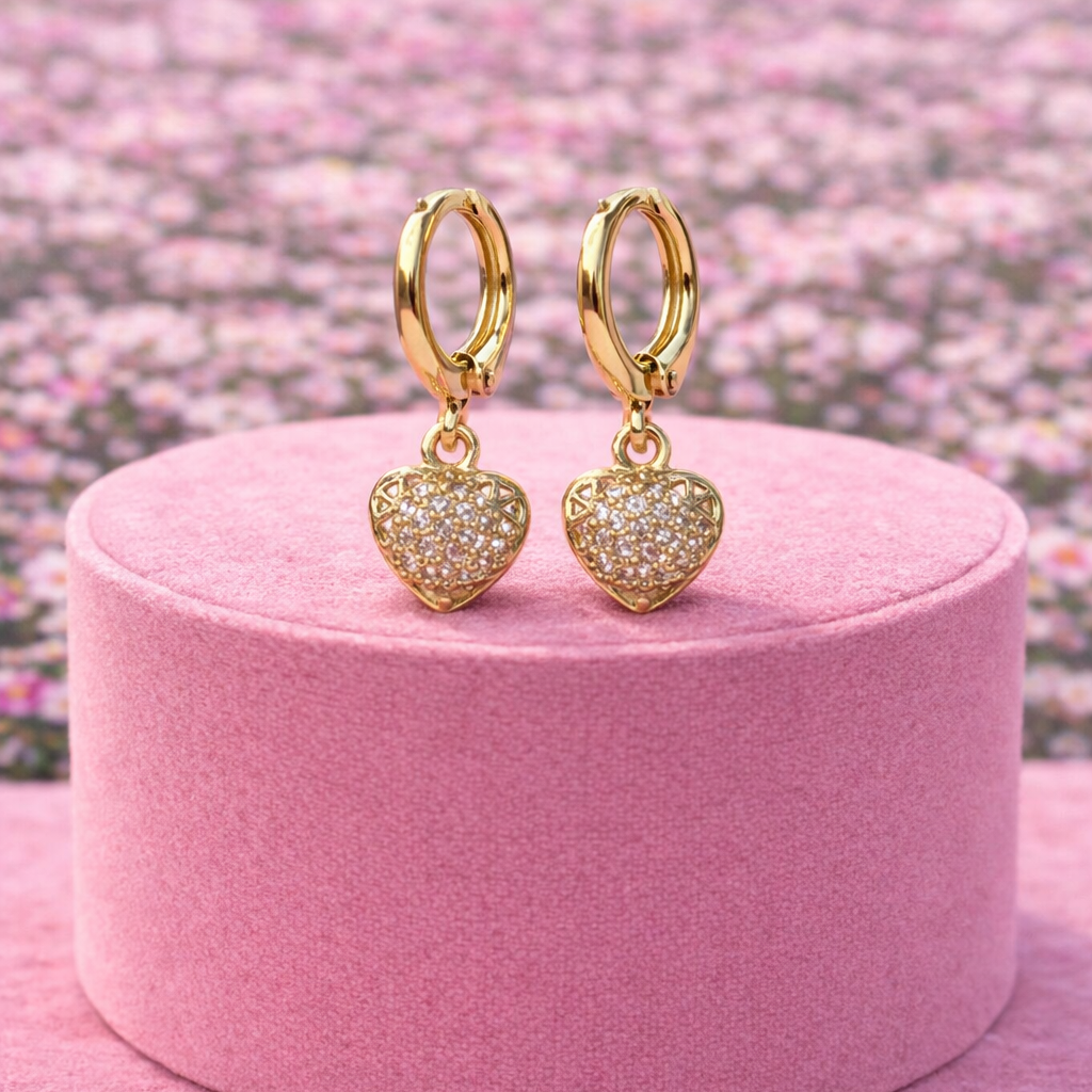 Miss Lover Girl Gold Plated Heart Earrings