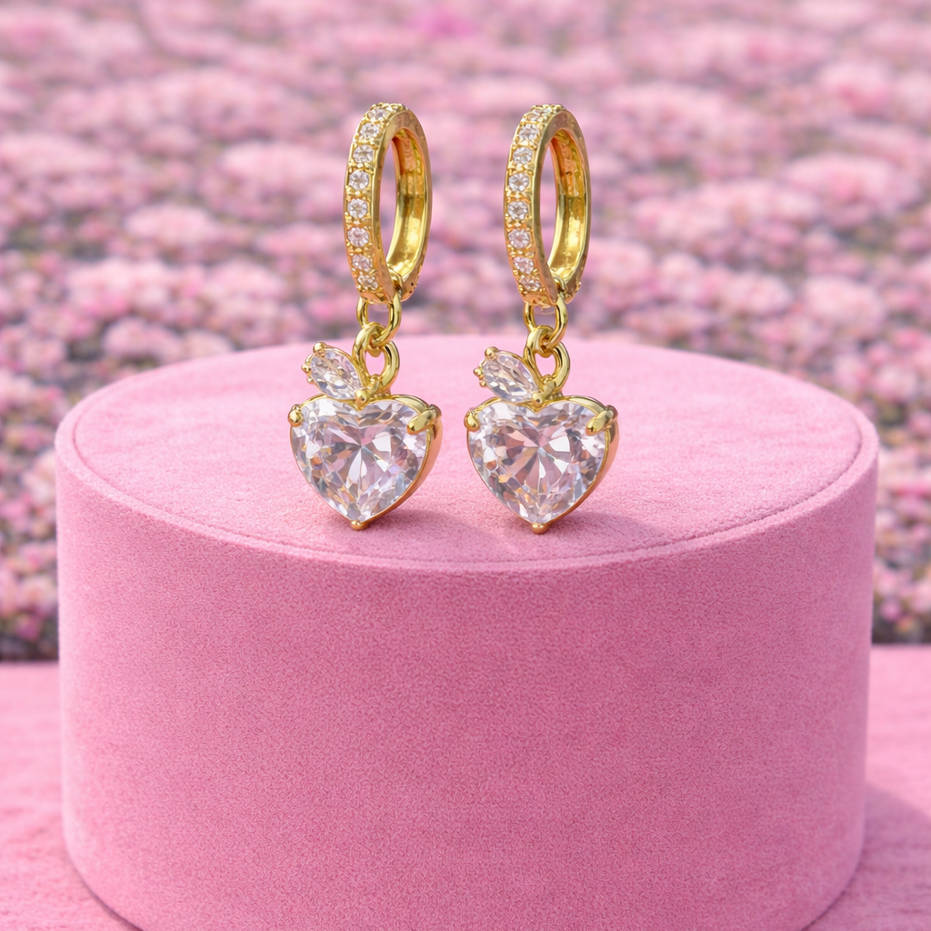 Miss Love Me Gold Plated Heart Earrings