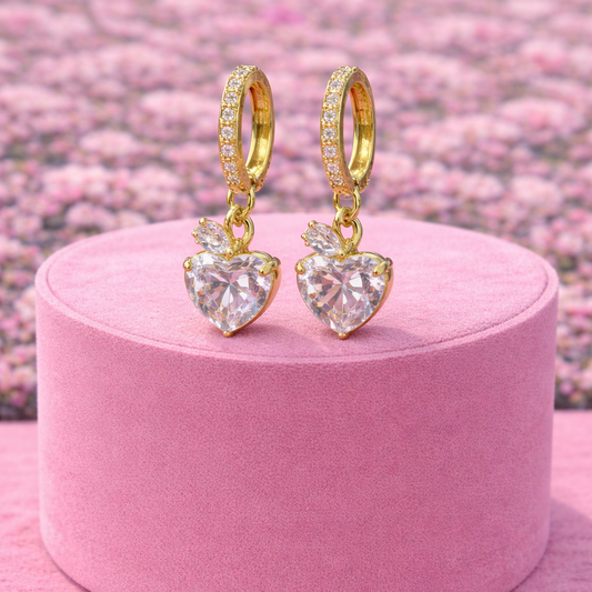 Miss Love Me Gold Plated Heart Earrings