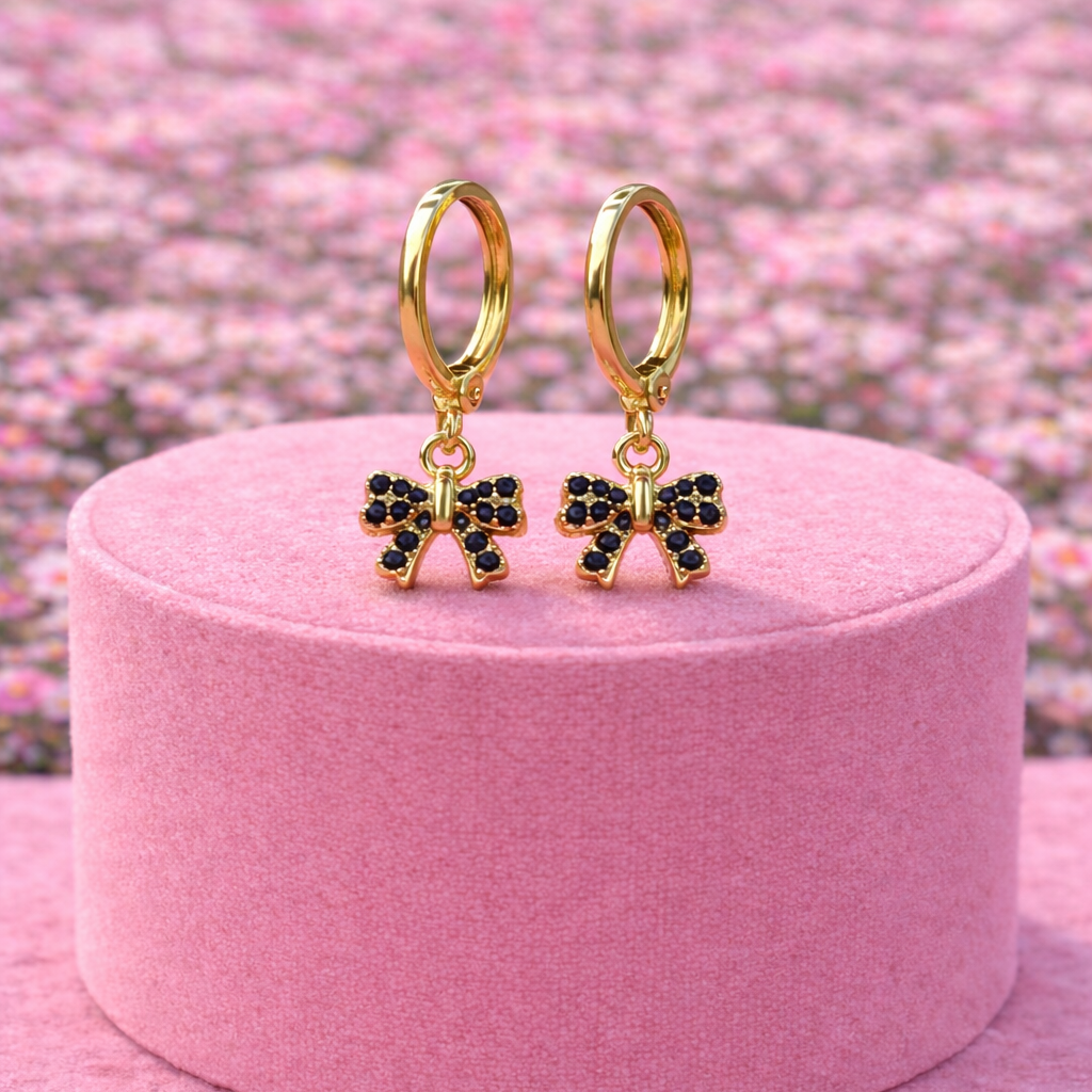 Miss Cutesy Gold Plated Bow Earrings
