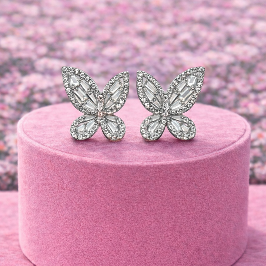 Miss Too Fly Brass Floating Butterfly Earrings