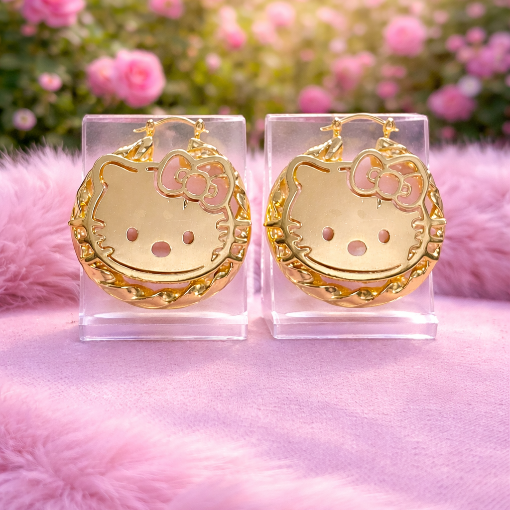 Miss Kitty Earrings Gold Plated Kitty earrings