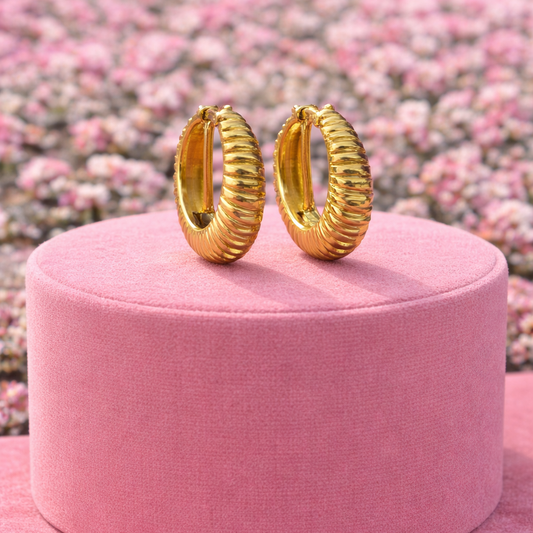 Miss Around the Way Girl Gold Plated Small Hoop Earrings