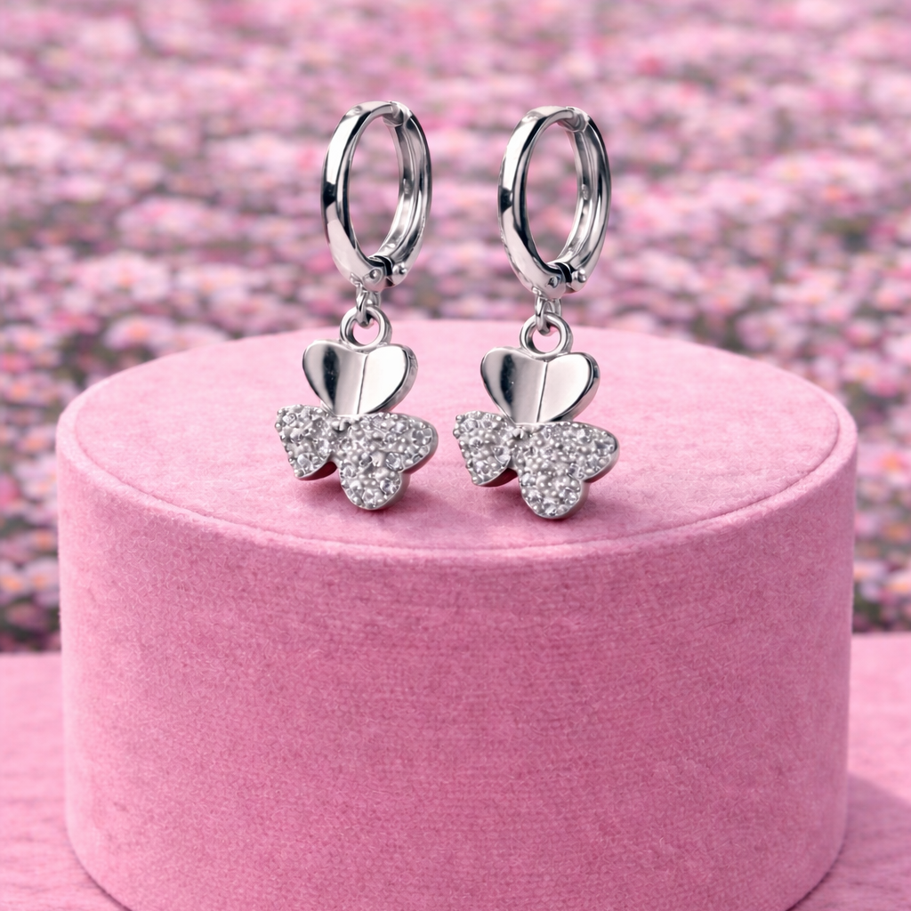 Miss Sparkle Gold Plated Heart Earrings