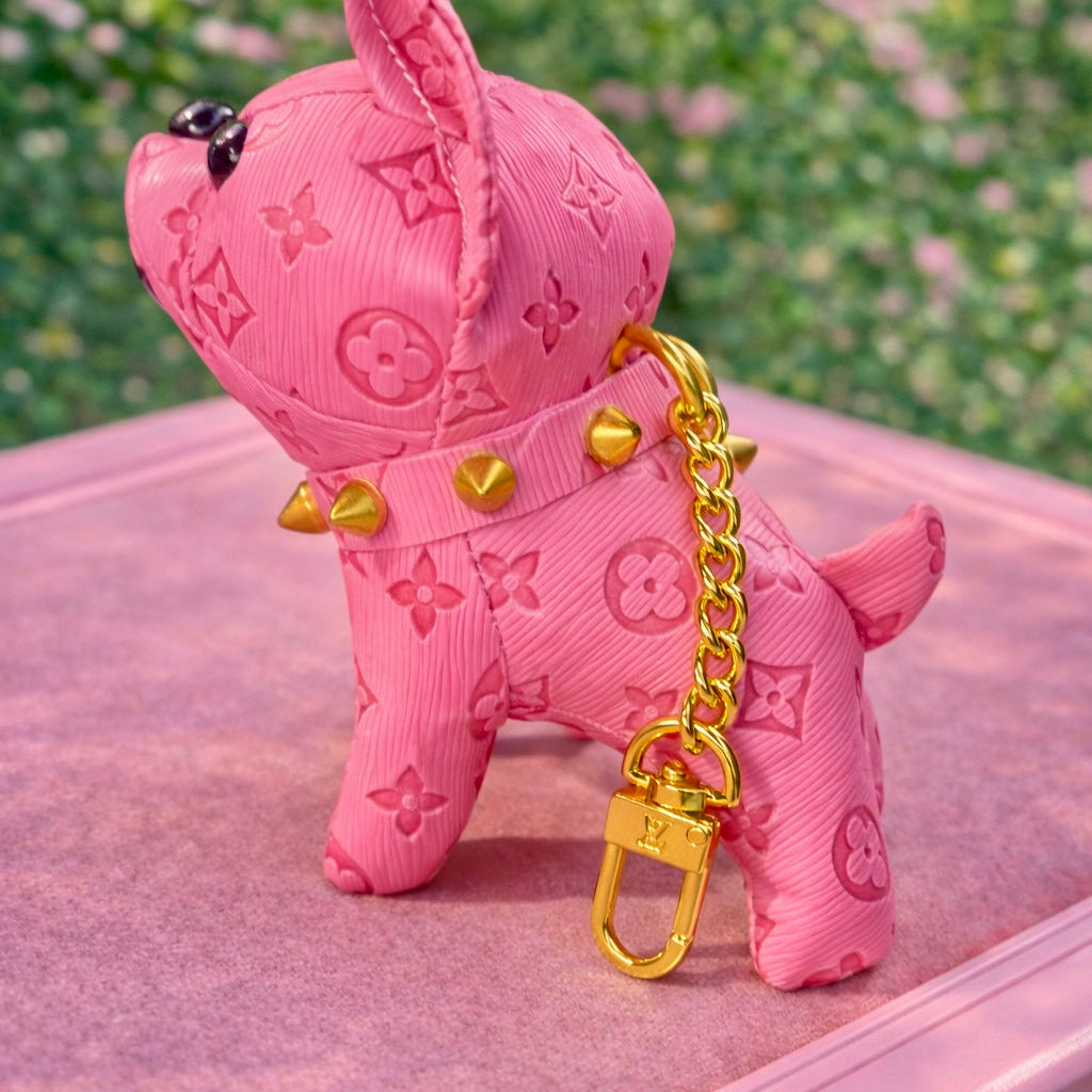 Cute Pink French Bull Dog Bag Charm/Keychain