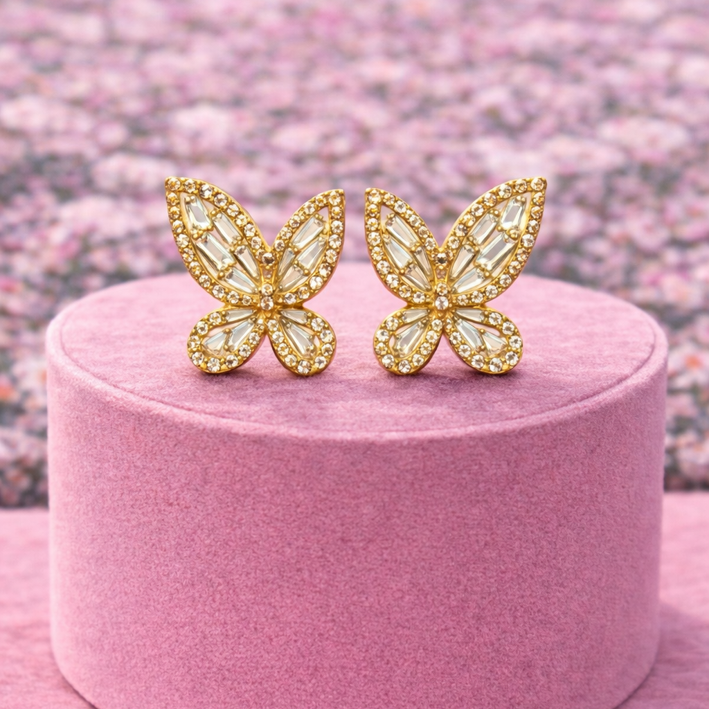 Miss Too Fly Brass Floating Butterfly Earrings