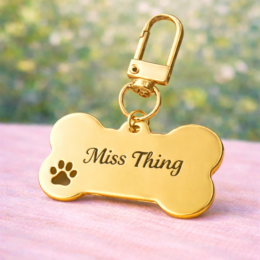 Custom Laser Engraved Miss Thing Signature ID Dog Tag
