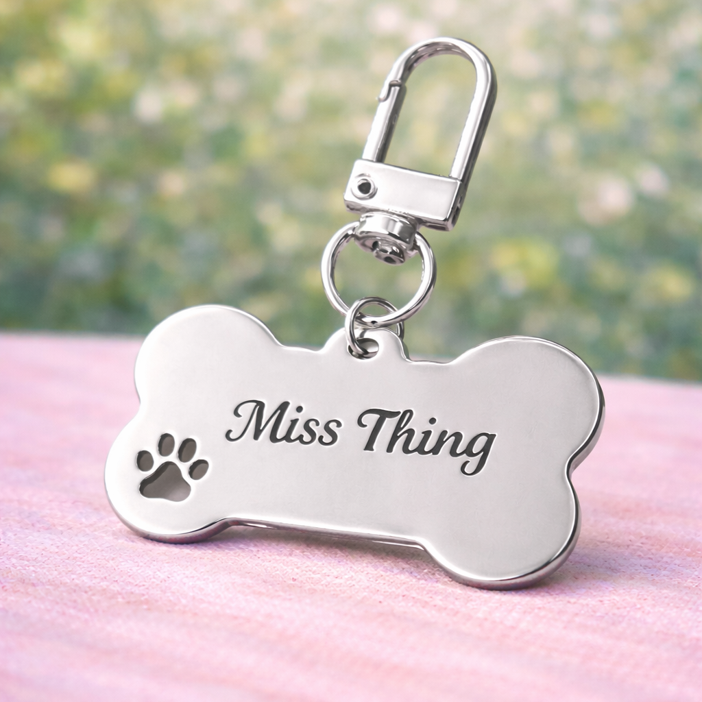 Custom Laser Engraved Miss Thing Signature ID Dog Tag